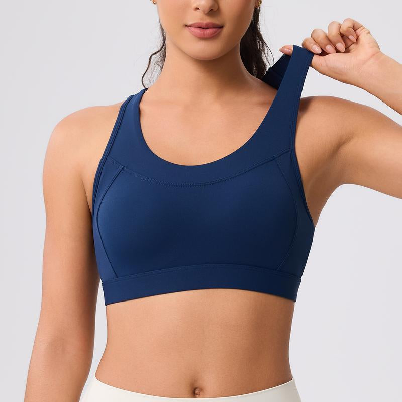 High Impact Sports Bra for Women β High Support Molded Cups, Adjustable Straps & Back Closure, Cross, Workout & Running Bra