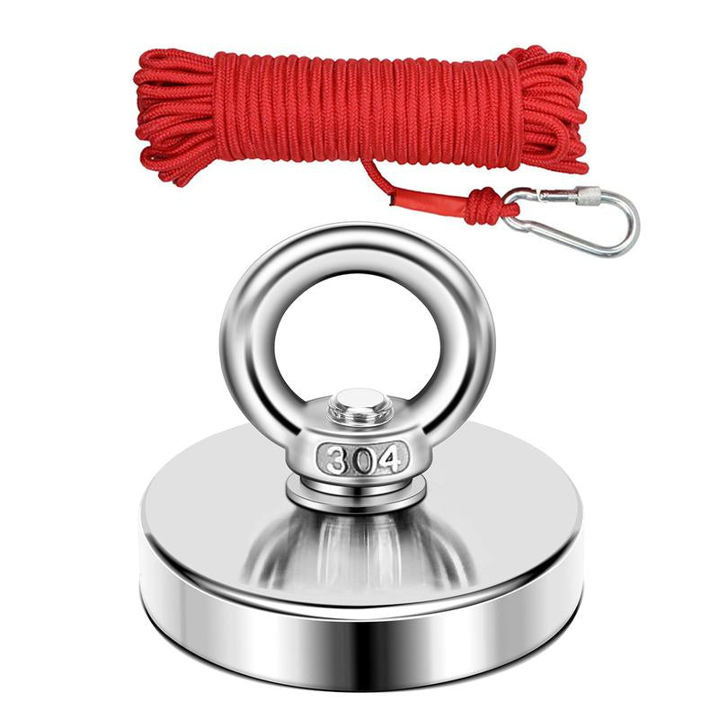 Fishing Magnet,350Lbs Strong Magnet Fishing, Magnetic Fishing Magnets, Rare Earth Magnet with Countersunk Hole Eyebolt for Retrieving Items in Lake, Beach, Lawn