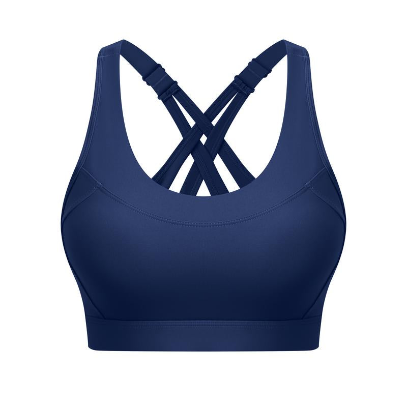 High Impact Sports Bra for Women β High Support Molded Cups, Adjustable Straps & Back Closure, Cross, Workout & Running Bra