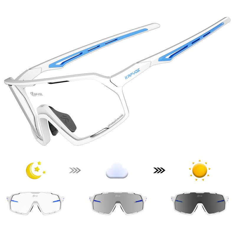 Kapvoe New Photochromic Sunglasses Outdoor Bike Cycling Glasses Men Women MTB Road Bicycle Sports Mountaineering UV400 Goggles