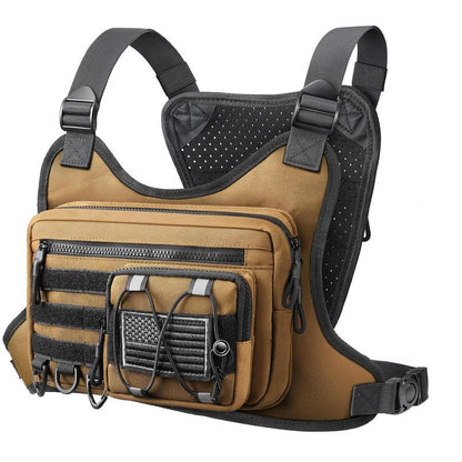 Chest Bag for Men Women, Tactical Chest Rig with Holster, Sport Chest Pack for Outdoor, Running Vest for Hiking, Cycling, Travel, Workouts, EDC