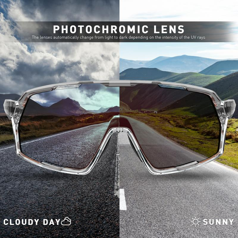 Kapvoe New Photochromic Sunglasses Outdoor Bike Cycling Glasses Men Women MTB Road Bicycle Sports Mountaineering UV400 Goggles