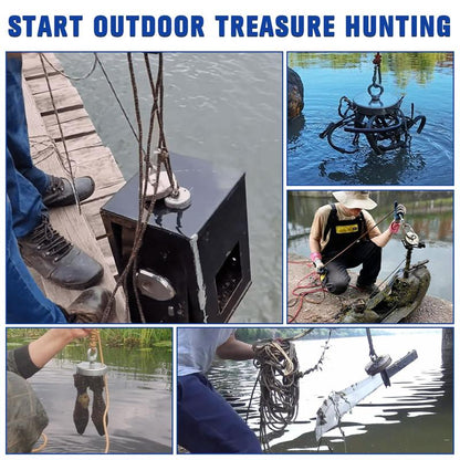 Fishing Magnet,350Lbs Strong Magnet Fishing, Magnetic Fishing Magnets, Rare Earth Magnet with Countersunk Hole Eyebolt for Retrieving Items in Lake, Beach, Lawn