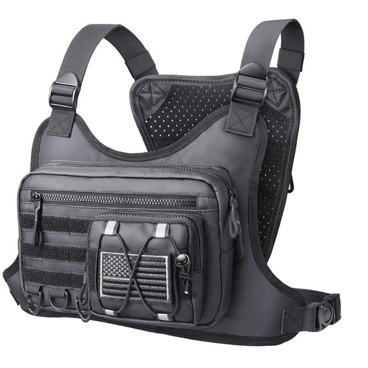 Chest Bag for Men Women, Tactical Chest Rig with Holster, Sport Chest Pack for Outdoor, Running Vest for Hiking, Cycling, Travel, Workouts, EDC