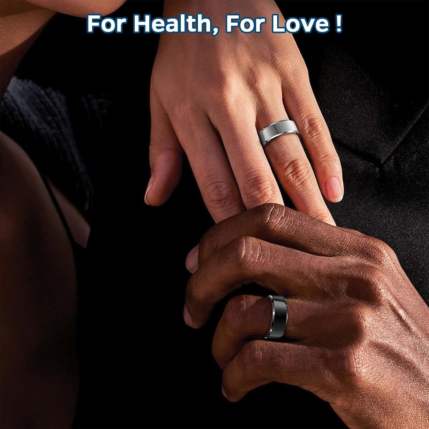 Smart Ring Health Tracker, Sleep Tracker Ring with Heart Rate, Waterproof Fitness Ring for Activity Monitoring/Steps/Distance/Calories, Air Gestures, up to 7-Day Battery, for Ios Android (Silver,#8)