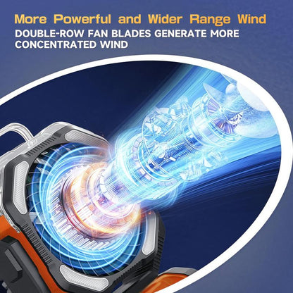 20000Mah Oscillating Camping Fan Battery Powered Misting Fan with Timer USB-C Dual Motors and LED Light for Tents Beaches Construction Sites Emergencies 250Ml Water Tank Adjustable Spray Modes Remote Control Portable Lightweight Design