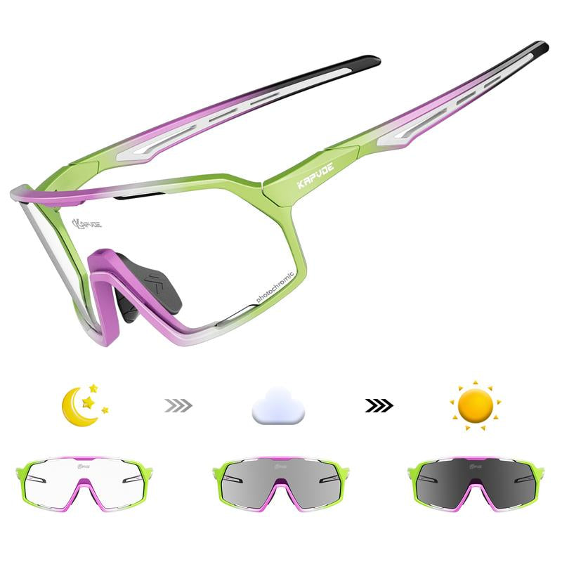 Kapvoe New Photochromic Sunglasses Outdoor Bike Cycling Glasses Men Women MTB Road Bicycle Sports Mountaineering UV400 Goggles