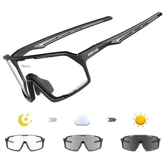 Kapvoe New Photochromic Sunglasses Outdoor Bike Cycling Glasses Men Women MTB Road Bicycle Sports Mountaineering UV400 Goggles