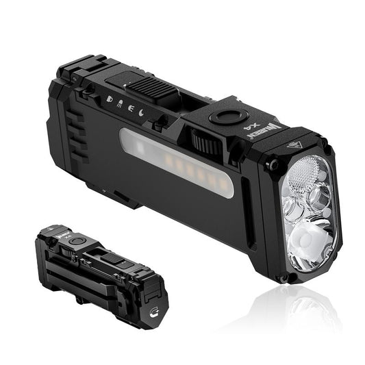 WUBEN X4 1500 Lumens EDC Flat Flashlight, RGB Mood Light & Side Camping Lamp, Instant-On Tail Switch, USB-C Rechargeable, IP68 Waterproof for Camping, Hiking, Night Patrol