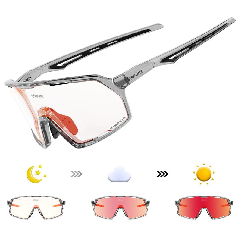 Kapvoe New Photochromic Sunglasses Outdoor Bike Cycling Glasses Men Women MTB Road Bicycle Sports Mountaineering UV400 Goggles