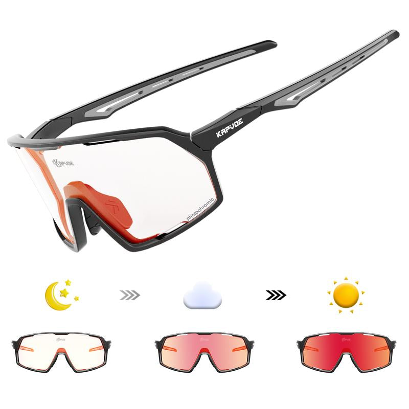 Kapvoe New Photochromic Sunglasses Outdoor Bike Cycling Glasses Men Women MTB Road Bicycle Sports Mountaineering UV400 Goggles