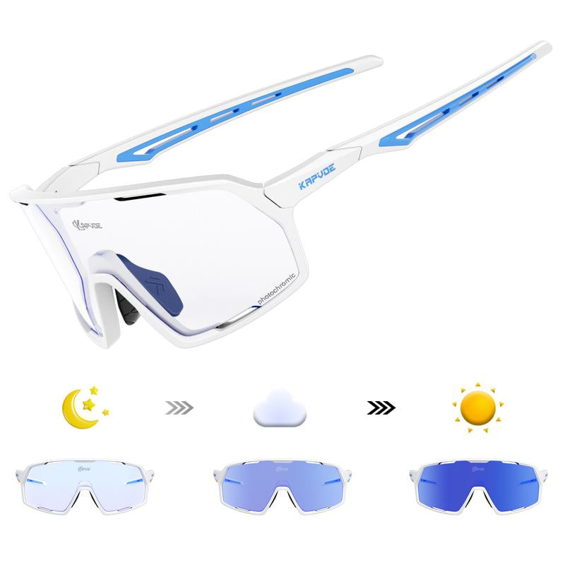 Kapvoe New Photochromic Sunglasses Outdoor Bike Cycling Glasses Men Women MTB Road Bicycle Sports Mountaineering UV400 Goggles