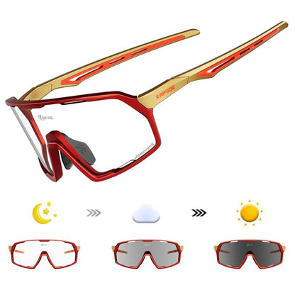 Kapvoe New Photochromic Sunglasses Outdoor Bike Cycling Glasses Men Women MTB Road Bicycle Sports Mountaineering UV400 Goggles