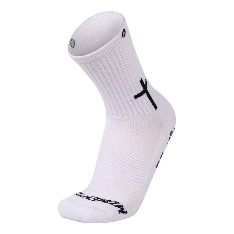Momentum Cross White Religious Men and Women Soccer Socks, Anti-Slip Grip Socks for Soccer, Running, Basketball, Football, Crew Length.