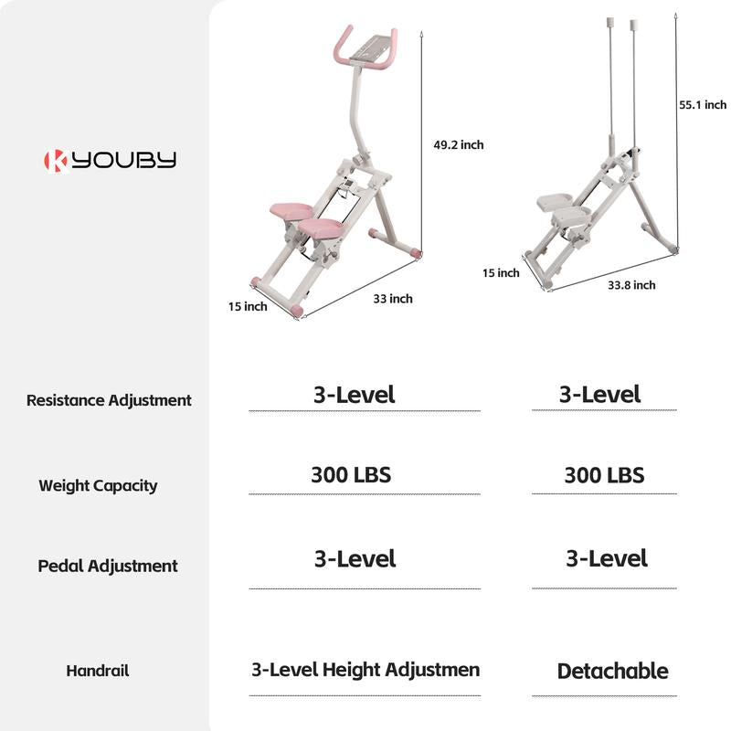 KYOUBY Stair Stepper for Home-Upgrade Vertical Climber Workout Machine for Full-Body Exercise Climber Fitness Equipment with Stable Frame Adjustable Bicycle Handle Stair Climber