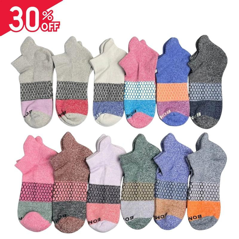[2/3/5 Pack] BOMBA Honeycomb Ankle Socks – Unisex Running Socks for Women & Men | Moisture-Wicking, Arch Support, Anti-Blister Design, Seamless Toe & Compression Fit